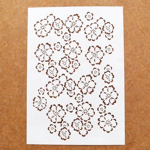 TIAMECH A4 Reusable Plum Cherry Stencil for Painting - style: Plum Cherry