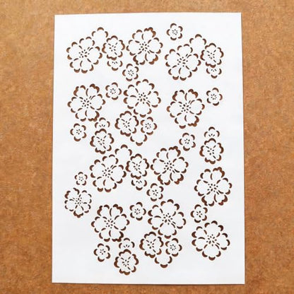 TIAMECH A4 Reusable Plum Cherry Stencil for Painting - style: Plum Cherry