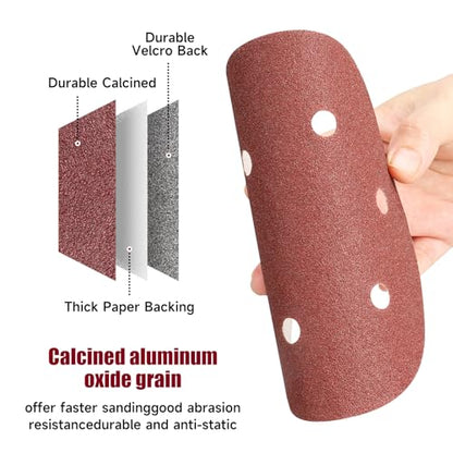 100PCS 6 Inch Sanding Discs 240 Grit Sandpaper for Orbital Sander - style: 6 Hole-Red