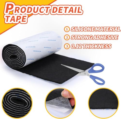 Felt Furniture Pads, 40 x 5 x 0.12 Inch Felt Strips - 2 Pack - color: Black, size: 5" x 40" (2 Pack)