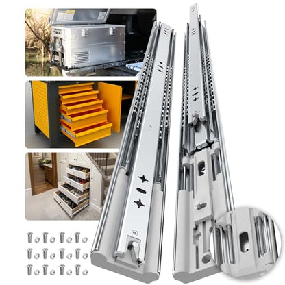 Furniware 1 Pair 18 Inch 265 lb Load Capacity Soft Close Drawer Slides - size: 18 Inch, style: Load:265 lb (Soft Close Without lock) -W:53mm