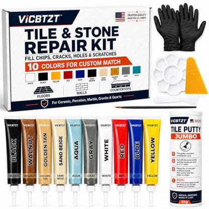 Tile & Stone Repair Kit, Putty Filler for Crack on Ceramic, Porcelain