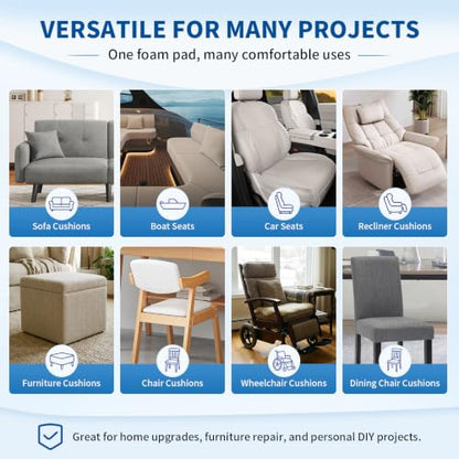 High Density Upholstery Foam (72"x24"x2") Seat Cushion Replacement Foam, 0.8 Inch Egg Crate Memory Pad for Pressure Relief and Comfort, Cuttable Sofa Sag Support Chair Repair Material DIY Projects - size: 72"x24"x2"