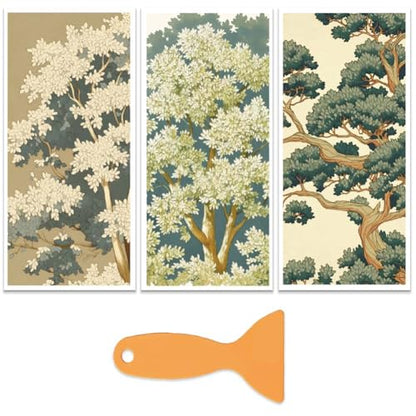 OLYCRAFT 3 Sheets Rub on Transfers 6x12 Inch Oriental Trees Furniture Transfers Self-Adhesive Waterproof Transfer Stickers Tree Rub on Decals for Wood Glass Porcelain Dressers Home Decor - style: Oriental Tree