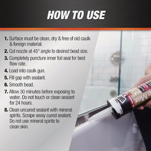Silicone Max Kitchen and Bath Silicone Sealant, Almond, 10.1-oz.