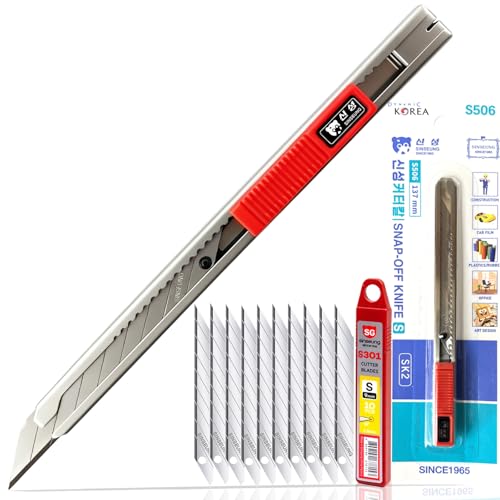 9mm Auto Lock Utility Knife with 30 Degree SK2 Snap-off Blades, Precision Box Cutter for Car Vinyl Wrap, PPF, Window Tint and Craft(S506) - color: 9mm-30 Degree-s506