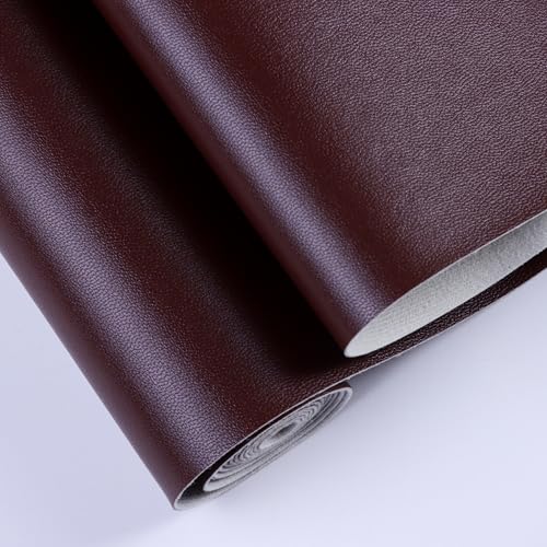 Vinyl Faux Leather Upholstery Fabric,Soft Smooth Surface,Marine Vinyl Faux Leather Sheets,Replacement Renovate for Upholstery Muscle Car,Furniture,Sofa. (Coffee Brown-1Y,1 Yard) - color: Coffee Brown-1y