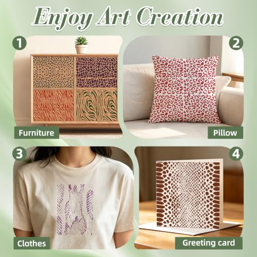 Geometric Texture Stencils for Crafts Reusable 16Pcs Stencils(8.2X5.9 Inch) - color: Texture 26