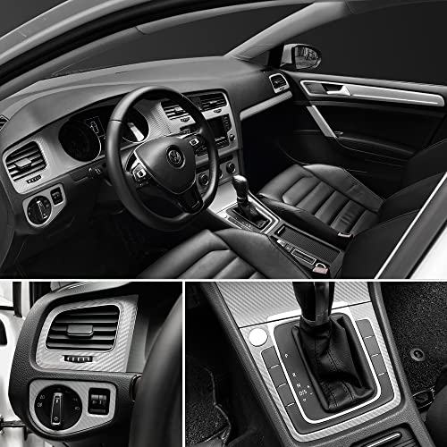 LZLRUN 3D Black Carbon Fiber Car Vinyl Wrap Self-Adhesive Film 1ft x 10ft - color: Black, size: 1ft x 10ft