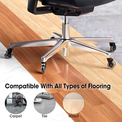 Office Chair Wheels, Set of 10 Rubber Caster Wheels, Roller Blade Wheel Heavy Duty Casters, Replacement Wheels for Most Chair Wheel, Easy to Install (Not for IKEA) - color: 10p