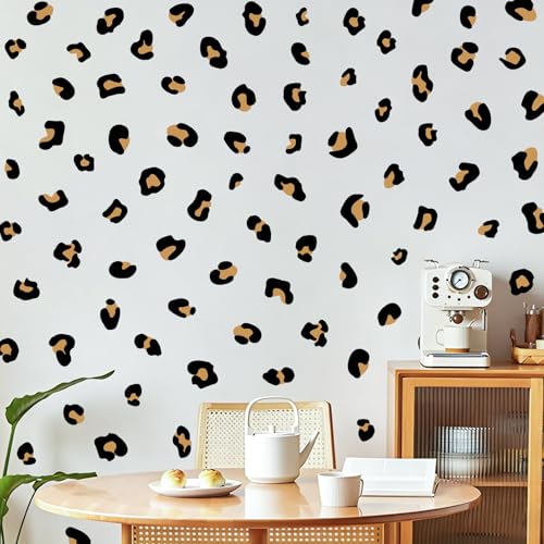 Leopard Print Wall Decals, 12 Sheets 348 Pcs - color: Cheetah