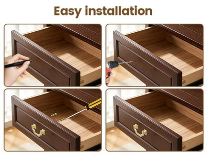 Geesatis 4Pcs Gold Cabinet Pulls, 2.5"Hole Center Zinc Alloy Drawer Handles - color: Gold(4Pcs), size: 2.5inch