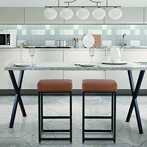 Taelakeni 36 Inch Table Legs Metal Desk Dinning Bar Table Legs with Adjustment Feet Pads, Set of 2 - color: Black, size: 36 IN