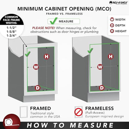 Rev-A-Shelf Pullout Organizer w/Soft-Close, Min Opening Width 17" - size: 21" Cabinet