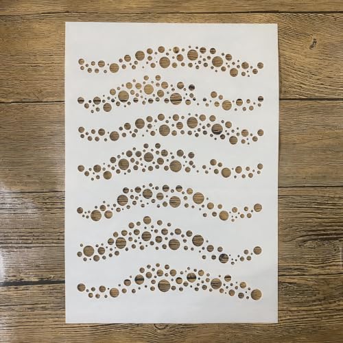 TIAMECH A4 Reusable Wave Bubble Stencil for Painting - color: Wave Bubble