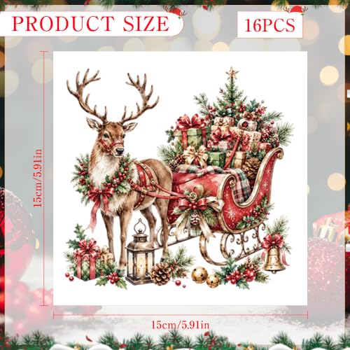 Christmas Rub on Transfers for Crafts, Vintage Transfer Furniture Decals - style: Vintage Christmas 01
