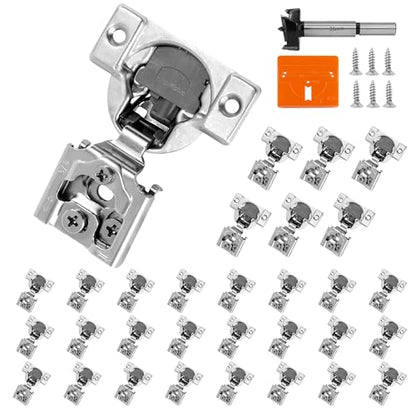 3/4 Inch Overlay Soft Close Cabinet Hinges, 30 Pack Slow Soft Close Hinges for Kitchen Cabinets Satin Nickel Hidden Self Closing Kitchen Cabinet Hinges for Cupboard - size: 3/4 inch Overlay