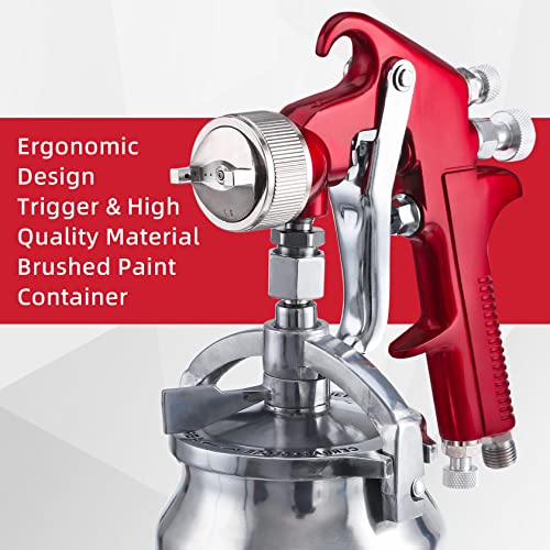 CarBole Suction Paint Spray-Gun with 1.3mm 1.7mm 2.0mm Fluid Tips