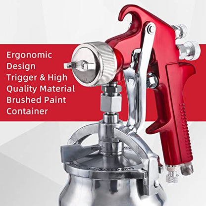 CarBole Suction Paint Spray-Gun with 1.3mm 1.7mm 2.0mm Fluid Tips