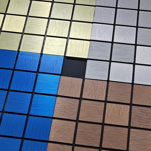 10pcs Waterproof Mosaic Wall Stickers, Coppery - color: Coppery