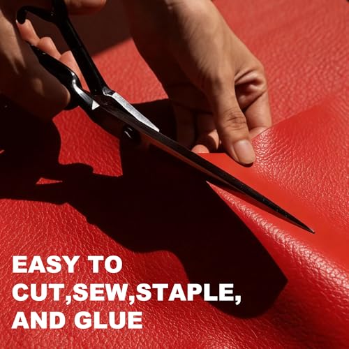 Faux Leather, Marine Vinyl PVC Leather for DIY Upholstery, Sofa Car Boat Seat Repair, Waterproof & Easy to Clean, Red (2 Yd 55x72 Inch) - color: Red, size: 2Yd (55x72inch)