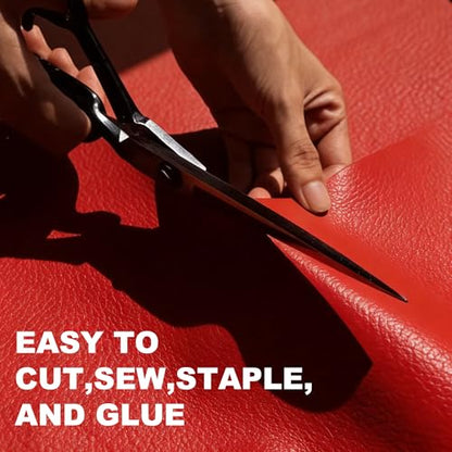 Faux Leather, Marine Vinyl PVC Leather for DIY Upholstery, Sofa Car Boat Seat Repair, Waterproof & Easy to Clean, Red (1 Yd 55x36 Inch) - color: Red, size: 1Yd (55x36inch)