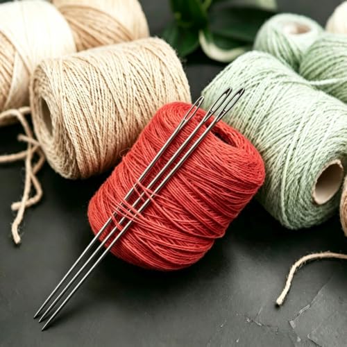 3PCS / 10" Professional Upholstery Needle 25cm Length 3mm Thickness, Big Eye Hand Sewing Needles for Stitching and Crafting Projects - color: 10inch-3Pcs