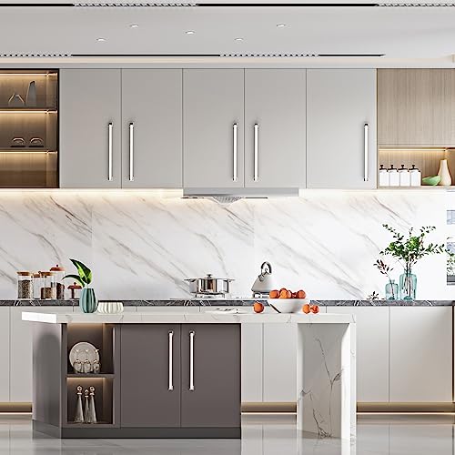 Asidrama 10 Pack 9 inch Brushed Satin Nickel Kitchen Cabinet Handles - color: Brushed Satin Nickel, size: 8.8" Hole Center(224mm)