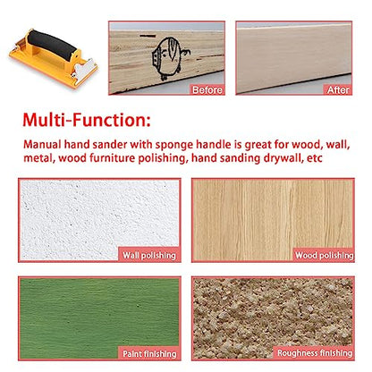 Hand Sander, Sandpaper Holder with Sponge Handle, 2 Pack - size: 2 pack