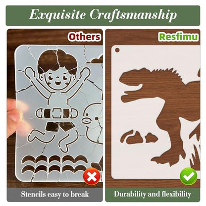 Dinosaur Stencils for Crafts Reusable 25Pcs Stencils(6X6 Inch) - color: Dinosaur