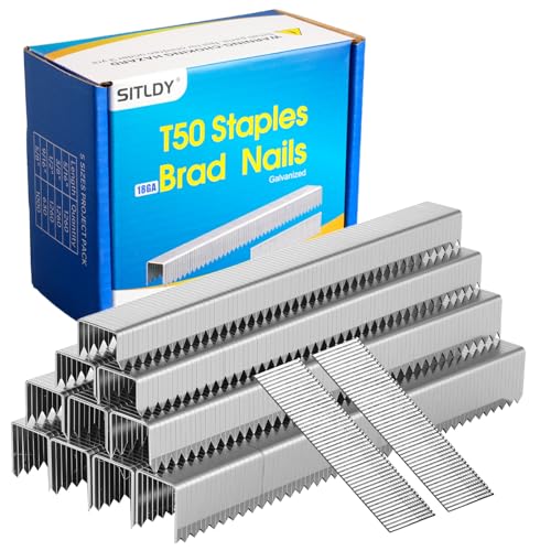 Heavy Duty T50 Staples 5400-Count 5 Sizes Galvanized - size: 5/16", 3/8", 1/2", 9/16", 5/8" - 5400 Count