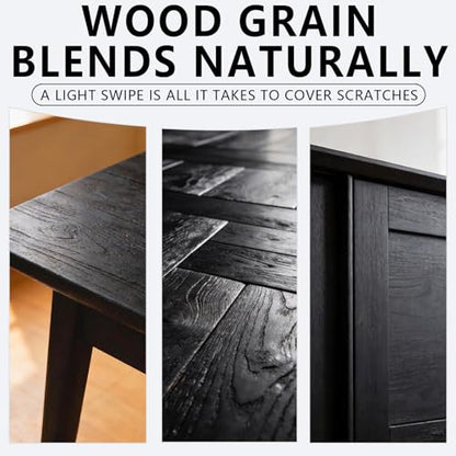 Wood Filler Sticks, Black Furniture Wax Crayons for Scratches, Wood Floor Repair Wax Filler Sticks, Touch Up Wax Sticks Repair for Scratches, Holes, Floor, Laminate, Carpenters (Black)