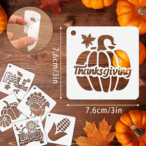 Augshy 56Pack Fall Stencils for Painting on Wood Crafts Thanksgiving Decor - style: Fall