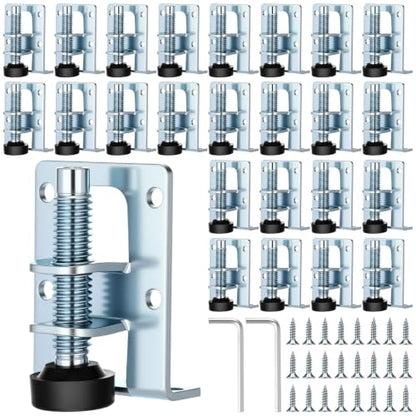 Kenning 24 Pack Cabinet Leveling Feet L Shaped Furniture Legs, Silver - color: Silver