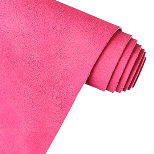 Pink Soft Faux Suede Fabric 30x135cm Synthetic Faux Leather Frosted Leatherette for Hair Bows Earrings Jewelry Making - color: Pink