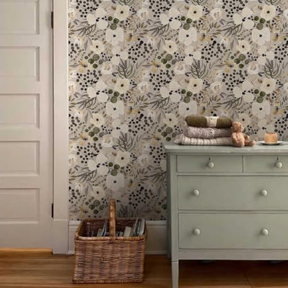 18"x236" Boho Cream/Brown Daisy Flower Peel and Stick Self Adhesive Wallpaper Removable Contact Paper Stick on Easy Peel Off Wall Paper for Kitchen Bedroom Bathroom Renter - color: Pink, White, size: 17.7" x 118"