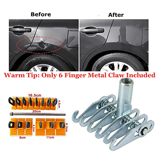 6 Finger Metal Claw Dent Puller Tool, Heavy Duty 6-Claw Hook Auto Body Dent Repair Puller Adjustable M16 Thread Pulling Claw Paw for Slide Hammer Attachment Car Sheet Metal Repair - color: B-Claw