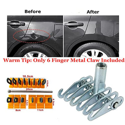 6 Finger Metal Claw Dent Puller Tool, Heavy Duty 6-Claw Hook Auto Body Dent Repair Puller Adjustable M16 Thread Pulling Claw Paw for Slide Hammer Attachment Car Sheet Metal Repair - color: B-Claw