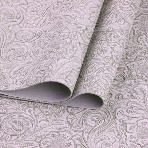 Solid Color Embossed Faux Leather Sheets 12 "x53 (30cm x 135cm) Embossed Texture Leather Fabric, Widely Used in Leather Earrings, Keychains, Sewing DIY Projects ﻿ (Lime White) - color: Lime White