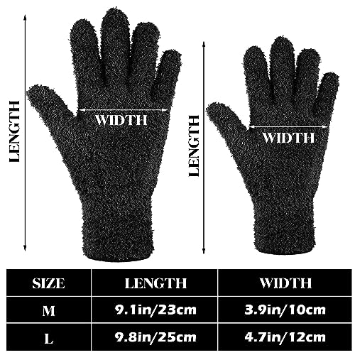Patelai 3 Pairs Microfiber Dusting Gloves for Plants Leaf, Large - color: Black, size: Large