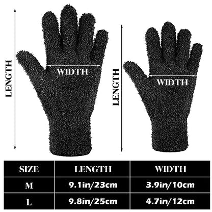 Patelai 3 Pairs Microfiber Dusting Gloves for Plants Leaf, Large - color: Black, size: Large