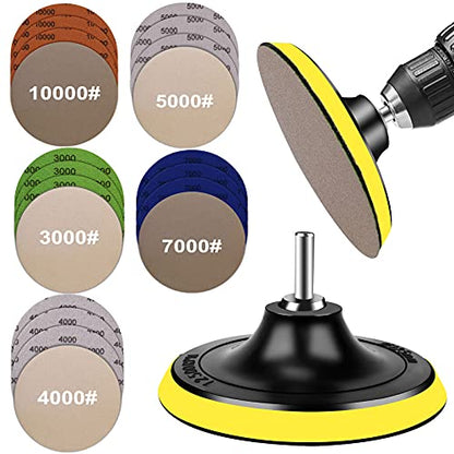 5Inch 20Pcs Wet Dry Sanding Disc Sandpaper Hook and Loop with Backing Pad