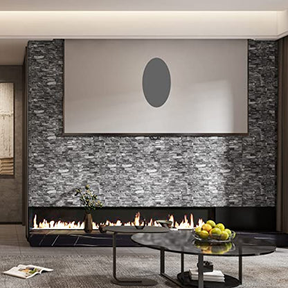 20PCS 3D Wall Panels Peel and Stick 3D Brick Wallpaper Peel and Stick Faux Stone Wall Panel Foam Brick Self-Adhesive Wallpaper (Black 20pcs) - color: Black, size: 20PCS