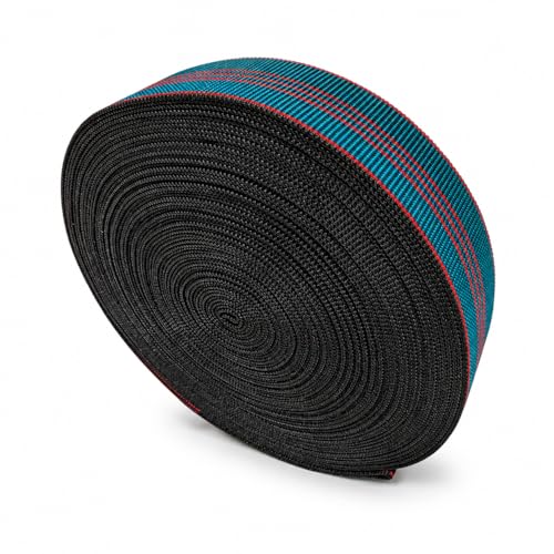 82 Ft Heavy Duty Elastic Webbing,1.9" Wide,Dark Green and Black，Chair，Sofa，Upholstery DIY，,Couch Seat Belt (82 Ft) - size: 82 Ft