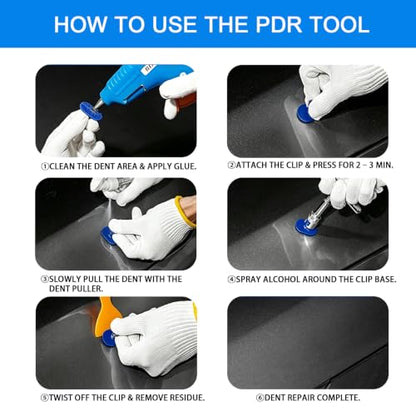Short T-Bar Dent Puller Kit, Paintless Car Dent Repair Tool - size: Dent Puller Kit-25 Pcs