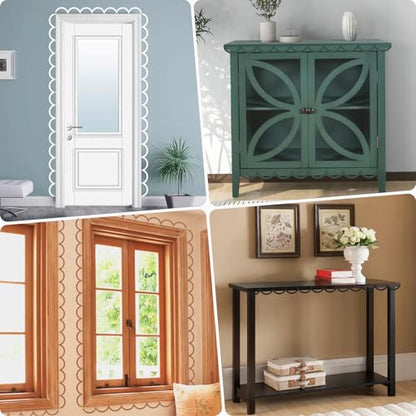 Scalloped Wood Trim, 30 Pack Wave Scalloped Trim, 15.75 x 2.76 inch - color: 15.75"x2.76" 30 Pack