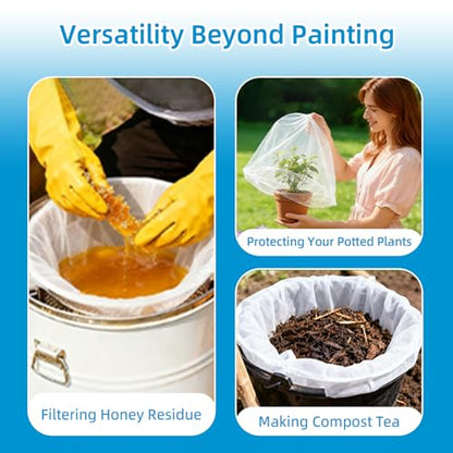10 Pcs Paint Strainer Bags 1 Gallon for Painting/Paint Bucket/Gardening