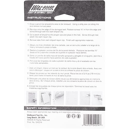 WAL-Board Tools Drywall Repair Clips, Wall Repair Tool, Assembled in USA - size: One Size
