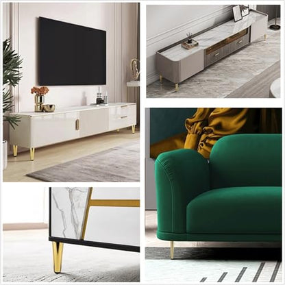 4 Inch Gold Furniture Couch Cabinet Dresser Legs Set of 4 - color: Gold, size: 4"-Set of 4
