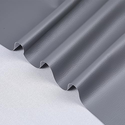 Marine Vinyl Upholstery Faux Leather Fabric, 1 Yard Gray - color: Dark Gray, size: 1 Yard 55" x 36" (Pre-cut)